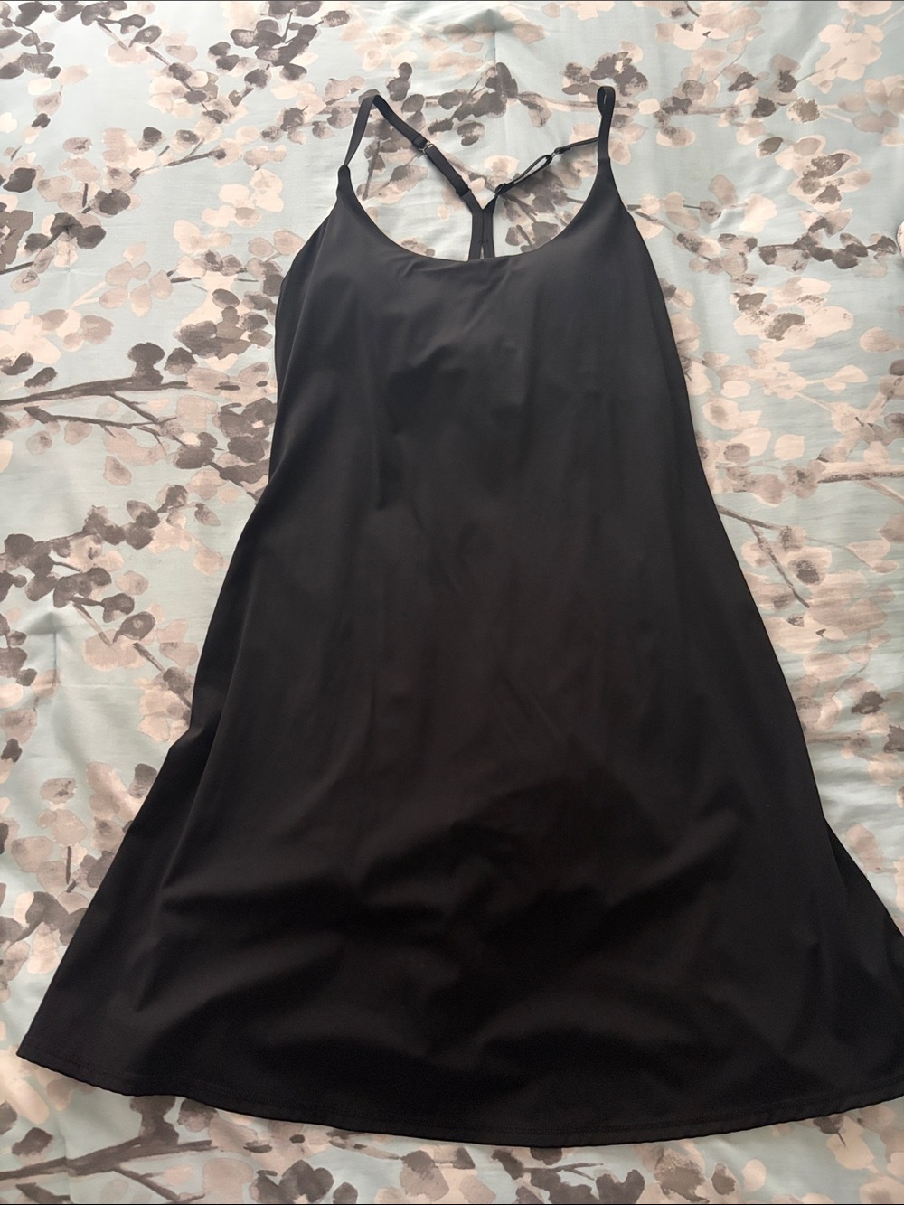 HALARA Black Slip Dress with Racerback Tie